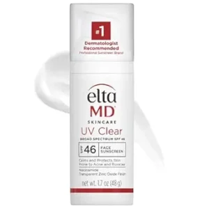 Review EltaMD UV Clear Face Sunscreen, Oil Free Sunscreen with Zinc Oxide, Dermatologist Recommended Sunscreen