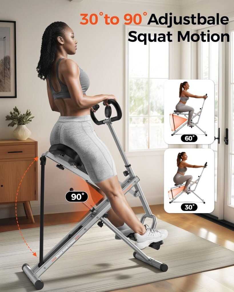 Review Sportsroyals Pink Squat Machine for Home,Rodeo Core Exercise Machine,330lbs Foldable,Adjustable 4 Resistance Bands,Ride & Rowing Machine for Botty Glutes Butt Thighs,Ab Back/Leg Press Hip Thrust